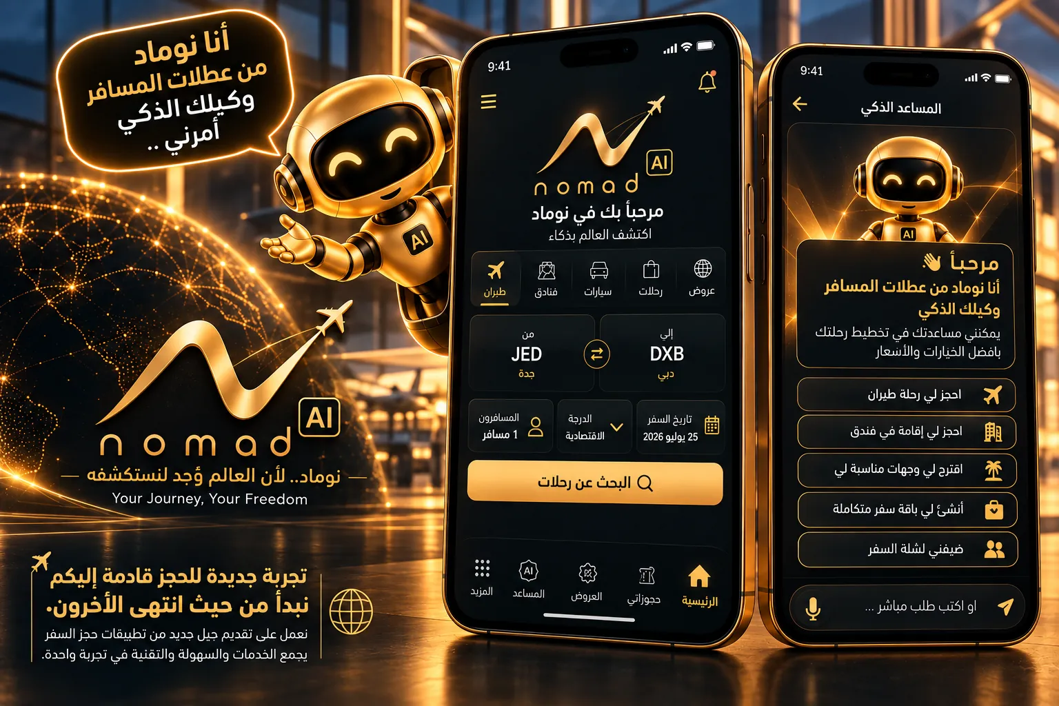 نوماد — وكيل السفر الذكي من عطلات المسافر